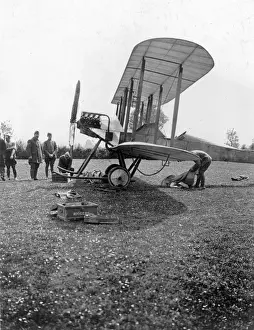 Meadow Prints: Royal Aircraft Factory BE2a on Port Meadow, Oxford