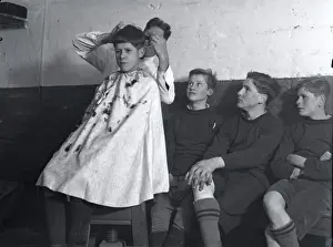 Cuts Prints: Royal Albert Orphanage, Bagshot Surrey - barbers visit