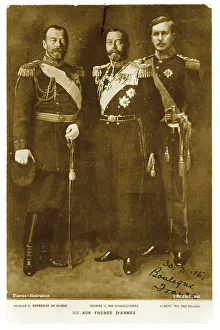 Remarkably Prints: Three Royal Allied Leaders - Britain, Russia and Belgium