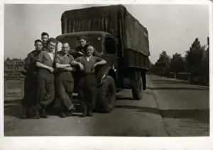 Rasc Prints: Royal Army Service Corps Men & wagon at entrance to stores
