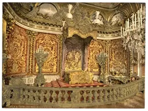 Bed Room Prints: Royal bedroom, Herrenchiemsee Castle, Upper Bavaria, Germany