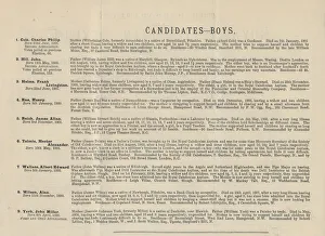 Caledonian Prints: Royal Caledonian Orphan Asylum, Bushey - Candidate List