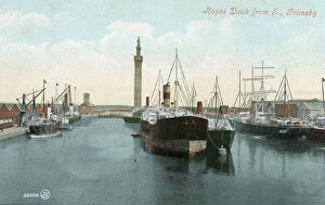Valentines Collection: Royal Dock from the South, Grimsby, Lincolnshire