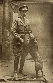 Images Dated 5th August 2016: Royal Engineers officer and dog, WWI