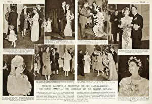 Royals Collection: Royal Family at Elphinstone wedding, 1946