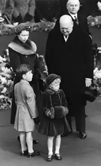 Royal family and Winston Churchill at Waterloo Station