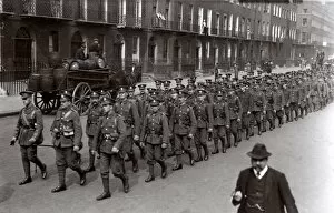 Terraced Collection: Royal Fusiliers marching in Peckham, SE London, WW1