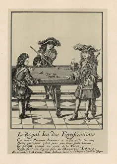 Rene Prints: The royal game of fortifications, table billiards