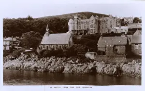 Hillside Prints: Royal Hotel and church, Innellan, near Dunoon, Scotland