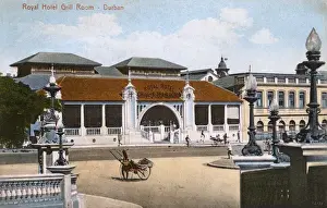 Rickshaws Prints: Royal Hotel, Durban, Natal Province, South Africa