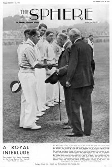 Hammond Collection: A Royal Interlude: English cricketers meet King George V