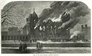 Woolwich Prints: Royal Military Academy in Woolwich fire 1873