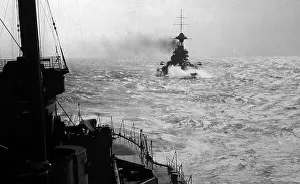 Royal Navy battleships in line during WW1
