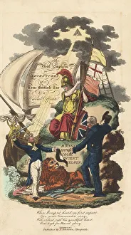 Figurehead Prints: Royal Navy captain and midshipman with Britannia