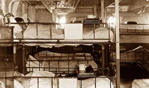 Quarters Prints: Royal Navy crew quarters on a battleship