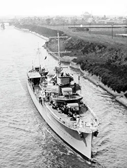 Royal Navy Destroyer on the Manchester Ship Canal