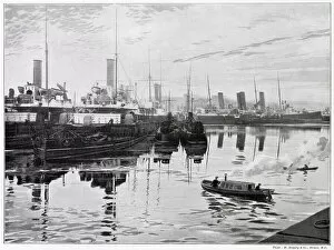 Images Dated 21st July 2021: Royal Navy Dockyard located on the River Medway in Kent. Date: 1890s