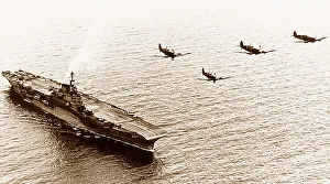 Indomitable Prints: Royal Navy HMS Indomitable and Supermarine Seafire