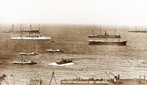 Boer Collection: Royal Navy HMS Powerful and HMS Terrible in Simons