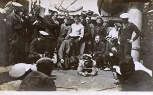Relax Prints: Royal Navy sailors playing games on deck