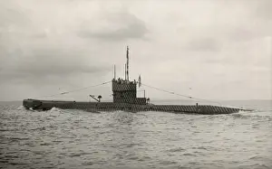 Stripe Prints: Royal Navy submarine with zebra stripe camouflage, WW1
