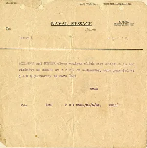 Victorious Prints: Royal Navy typewritten message, WW2