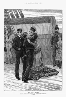 Portsmouth Prints: Royal princes return on H. M.s Bacchante, 1880