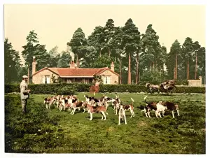 Camberley Prints: Royal Staff College, drag hounds, Camberley, England