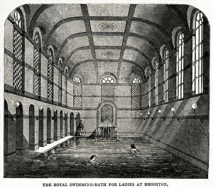 Arched Gallery: Royal Swimming Bath for Ladies, Brighton, Sussex 1861
