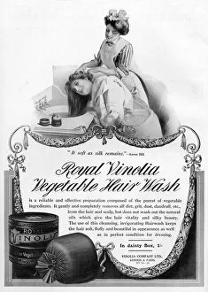 Adverts Gallery: Royal Vinolia vegetable hair wash advertisement