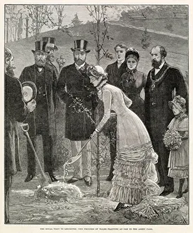 Digging Collection: Royal visit to Leicester - planting oak tree in Abbey Park