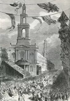 Royal Wedding Crowds Collection: Royal wedding 1863 - procession at the Strand