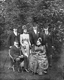 Images Dated 17th February 2011: Royal wedding 1893 - Duke and Duchess of Teck and family