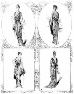 Images Dated 8th February 2011: Royal Wedding 1913 -- Connaught Fife -- four gowns