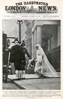 Images Dated 4th March 2011: Royal Wedding 1913 - Duchess of Fife leaves for the chapel