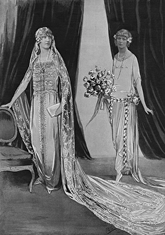 Bridesmaid Gallery: Royal wedding, 1923 - bridal gown & bridesmaid dress