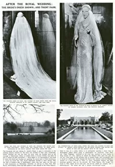 Images Dated 21st January 2011: Royal Wedding 1934 - brides dress and Trent Park