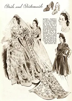 Royal Wedding Dresses Gallery: Royal Wedding 1947 - bride and bridesmaid dresses