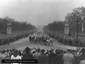 Royal Wedding 1947 - Glass Coach comes down the Mall