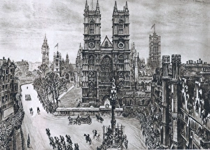 Royal Wedding Queen Elizabeth II Gallery: Royal Wedding 1947. The Scene at Westminster