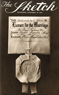 Royal Wedding Queen Elizabeth II Gallery: Royal Wedding 1947 - Sketch front cover