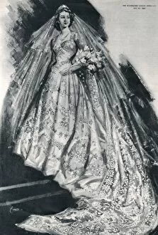 Images Dated 20th January 2011: Royal Wedding 1947. The Wedding Dress