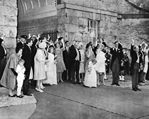 Images Dated 7th March 2011: Royal Wedding 1961 - guests wave farewell