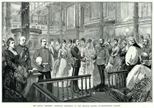Duff Collection: Royal wedding ceremony Louise and Alexander 1889