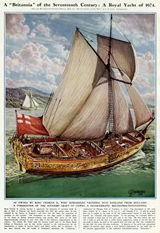 Images Dated 27th November 2016: A Royal Yacht of 1674 by G. H. Davis