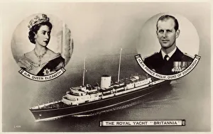 Britannia Gallery: Royal Yacht Britannia - card issued to commemorate launch