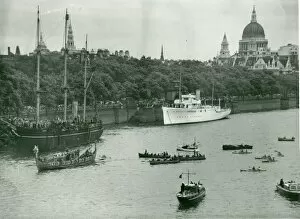 RSS Discovery and Danish Long Boat, London
