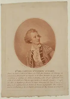 Capitan Prints: Rto. del Capitan dn. Vincente Lunardi. Nacio en Lucca el dia