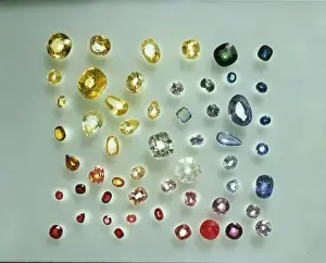 Oxide Prints: Ruby and Sapphire cut stones
