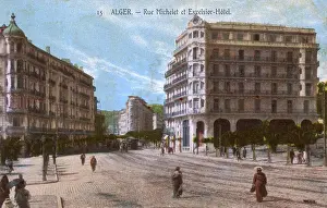 Algiers Prints: Rue Michelet and Excelsior Hotel, Algiers, Algeria